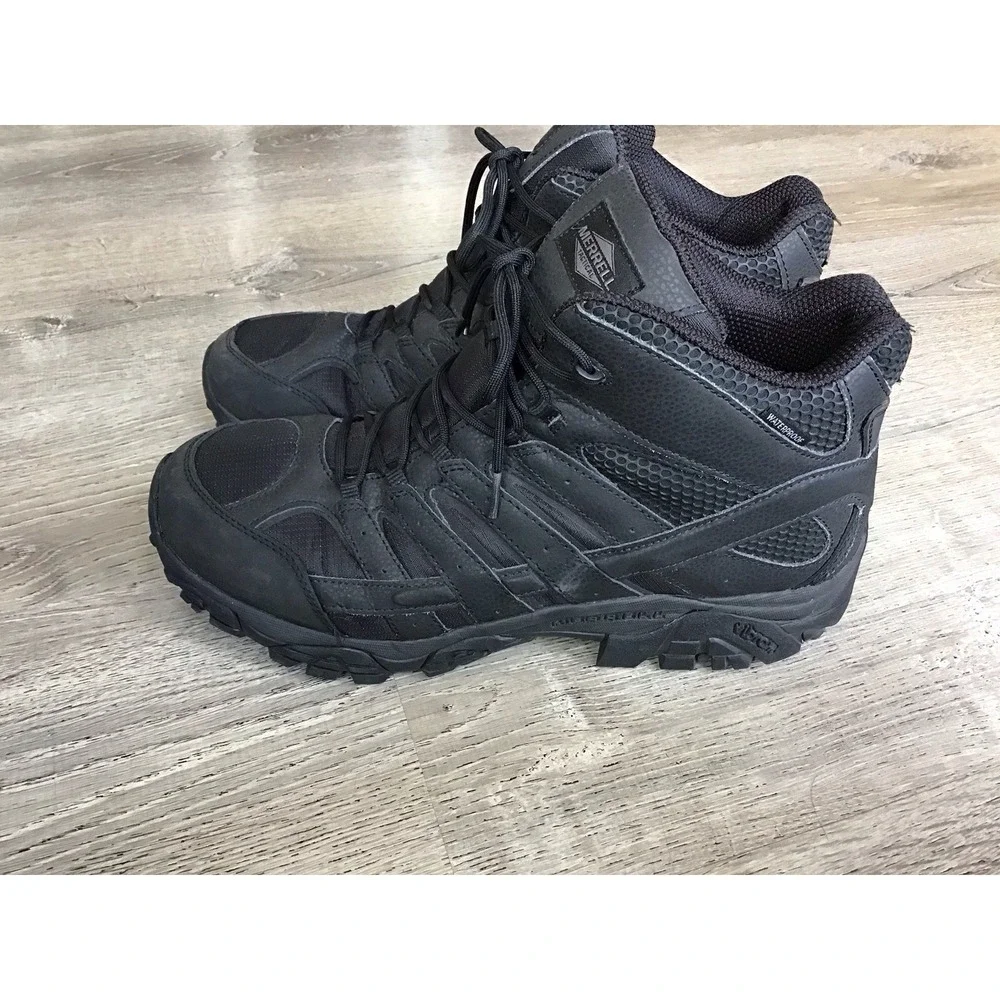 Merrel J15853 Men's Moab 2 Mid Tactical Waterproof Black Boots Size 14 M Boot